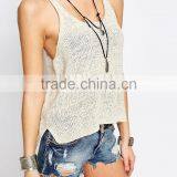 Guangzhou Shandao OEM Wholesale Casual Summer 95% Cotton 5% Spandex For Womens Sexy Transparent Quick Dry Slim Fit Tank Tops thumbnail-4