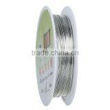 Copper Beading Wire Thread Cord Round Silver Tone 0.8mm Dia. , 2 Rolls thumbnail-1