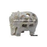 Baby Elephant - Hand Carved Soft Stone Animals Figurine thumbnail-1