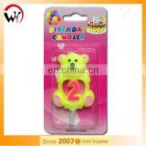 Fancy Cute Bear Edible Number Candle Import thumbnail-1