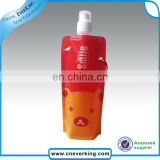 New arrival foldable plastic bottle with carabiner hook and logo printing