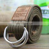 BT0635 Fashion Double D-ring Jeans Belt Fabric Canvas Belt for Men thumbnail-6