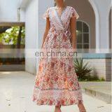 Baroque Border Print Plus Size Short Sleeve Cover up Women Summer Casual Dress thumbnail-2