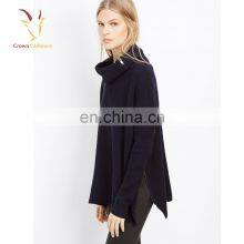 Oversized Turtleneck Pullover Cashmere With Side Zipper for Lady thumbnail-2