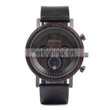 BOBO BIRD Classic Handmade Men Time Wood Watch Custom Logo With Paper Box Hand Bands Leather for Men
