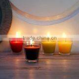 Hand Made Clear Glass Cone Tealight Candle Holder With Different Color Candles thumbnail-1