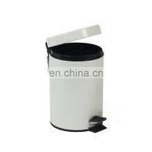 Bathroom Household Round Waste Bin Metal Black Trash Can thumbnail-3