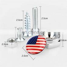 Customized Aluminum Alloy Metal 8mm Country Flag Logo Car License Plate Bolt thumbnail-2