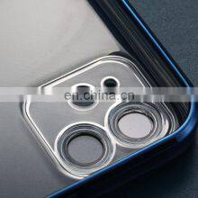 Wholesale Soft TPU Electroplate Clear With Camera Protecting Mobile Phone Case for IPhone 12 ProMax thumbnail-2