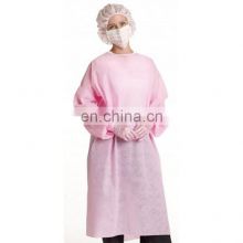 disposable pp protective heavy work isolation medical level 1 gowns pink 40gsm