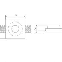 Square Recessed Gypsum GU10 LED Down Lights thumbnail-3