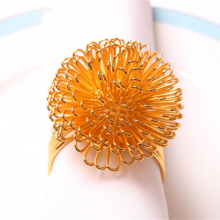 Factory Wholesale Handmade Wire Ball Napkin Ring Bayberry Shape Metal Circle For Party thumbnail-2