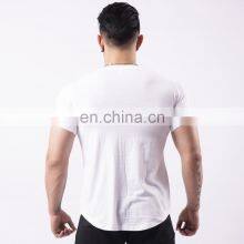 Wholesale Custom Logo Cotton Short Sleeve Men's Sports FitnessTee Shirt Man Running Training Wear Round Neck Muscle Fit Gym Top thumbnail-5