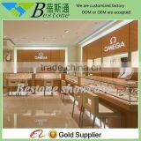 Luxury Wholesale Wall Mounted Glass Wood Watch Display Case for Retail Store