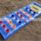 PVC inflatable air filled colorful mattress float /inflatable air mattress with colorful pot for water sports