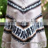 100% ALPACA WOOL LONG PONCHO