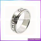 Stainless Steel Spinner Etched Word Rings thumbnail-1