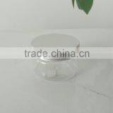 Clear 100g Empty Plastic PET Cosmetics Jar With Aluminum Cap