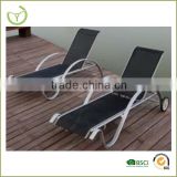 Cheap light weight iron/aluminum pool side adjustable sun lounger chaise lounger beach