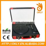 Nostalgic portable bluetooth suitcase turntable with USB mp3 player