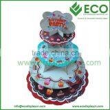 POP Rotating Paper 3 Tier Cake Stand for Sale