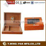 15 Cigars Mini Humidifier Wood Cabinet Humidor