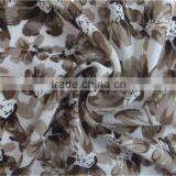 Beige Floral Printed Pure Wool Scarf With Fringe thumbnail-3
