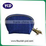 blue shantung cosmetic bag