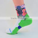 Lady Selective Terry Sublimation Printing Running Non Slip Socks
