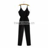 women clothing backless v neck casual spaghetti strap chiffon romper