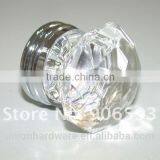 Modern European Crown Shape Crystal Cabinet Door Knob 35mm on Brass Base thumbnail-6