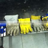 Red long sleeved cow spilt leather welding gloves, Welding Gloves, Safety gloves, Working Gloves
