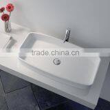 Wall Mounted Acrylic Solid Surface Wash Basin / Stone Resin Wall Hung Acrylic Solid Surface Basin/ Artificial Stone Resin Basin thumbnail-2