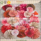 Wedding Wall Decoration Hanging Pink Paper Pinwheel Rosettes
