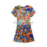 L044 Romper Women Playsuit 2016 Hot Sexy Floral Printed Sleeve Playsuit Wholesale thumbnail-2
