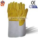 2015 Hot Sale Pig Grain Leather+Cow Split Leather Long Welder Gloves thumbnail-1