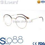 High Quality Round Optical Prescription Glasses Frames Retro Gold Metal Eyeglasses Frame 66JG004