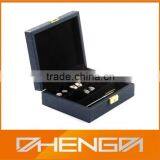 Best Sell factory custom made black leather cufflink box cufflink display boxes (ZDS-F259)