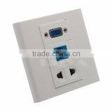 VGA, Cat6 Rj45, 2 Ports AC Power Wall Plate Support Customization thumbnail-2