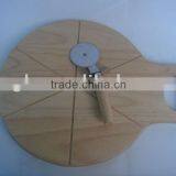 Wooden Pizza Board With Wooden Handle Pizza Cutter