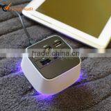 Blue Led Logo All in One 3 Ports USB 2.0 Hub Multi-card Reader HUB With Card Reader Combo Usb Hub For SD/MMC/M2/MS