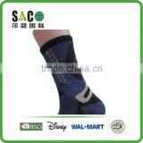 Blue and Black Yarn Doubling West Wood Words Pattern Cotton Sports Socks thumbnail-2