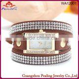 Square Stainless Steel Gold Plated Wrist Watch for Girl Fashion Bracelet Cool Bracelet thumbnail-1