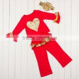 Christmas Tree Children Boutique Clothing Sets Girls Christmas Outfit Days Outfits Kids Clothes For Santa Sequin Gold Ruffles thumbnail-5