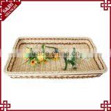 Supermarket Equipment Wicker Plastic Bread Tray Rattan Fruit Display Basket thumbnail-2