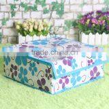 N488 Good Quality Rectangle Non Woven Coated Water Proof Foldable Storage Box Polka Dot Bin thumbnail-4