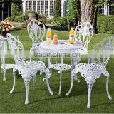 2017 White Cast Aluminum Patio Furniture Outdoor Dining Sets Table and Chairs thumbnail-1