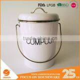 Indoor Powder-coated Steel Compost Food Waste Recycling Caddy Bin Metal Compost Bucket thumbnail-2