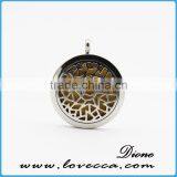 High Quality Stainless Steel Necklace Aromatherapy Oil Diffuser Locket Pendant thumbnail-5