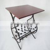 New Metal Leaf Design Magazine Table Tempered Wooden Top Coffee Table thumbnail-3